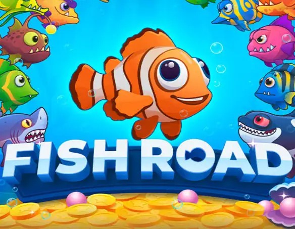 Fish Road slot logo by InOut at Slotrize Casino