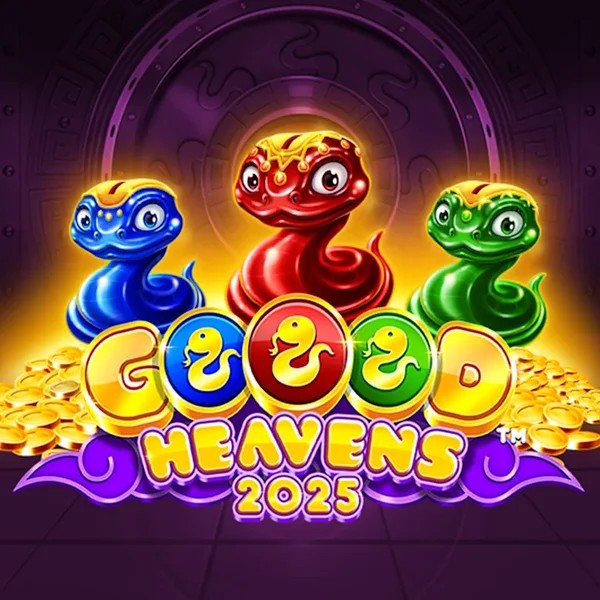 Goood Heavens slot logo by Rarestone Gaming at Slotrize Casino